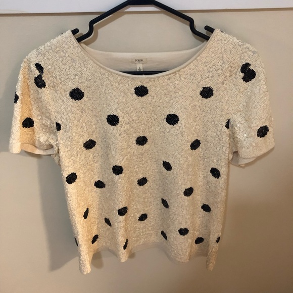 J Crew Sequin Polka Dot Top - Picture 9 of 9